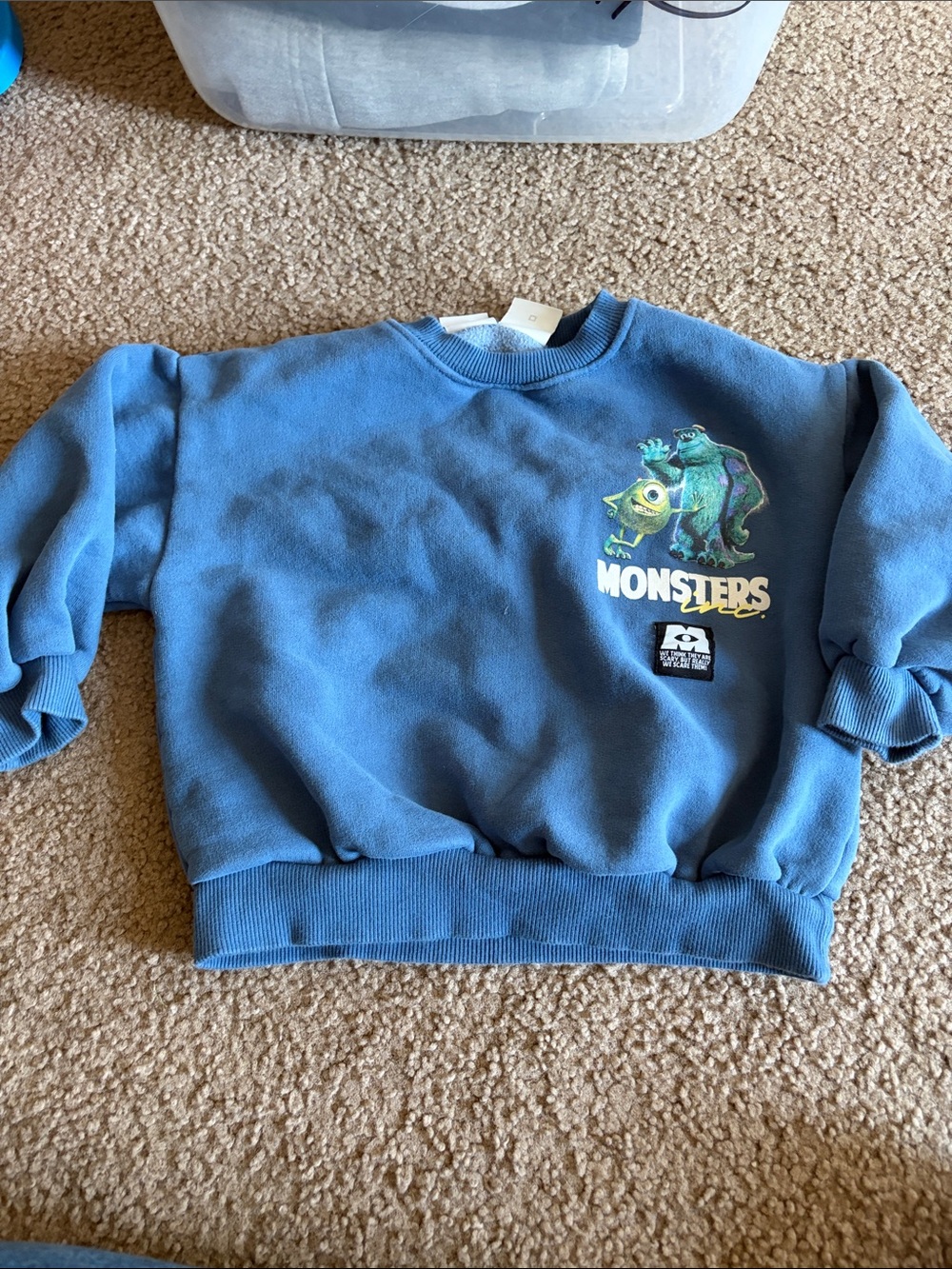 B73 Zara Monsters Inc 5y Blue Kids Sweatshirt